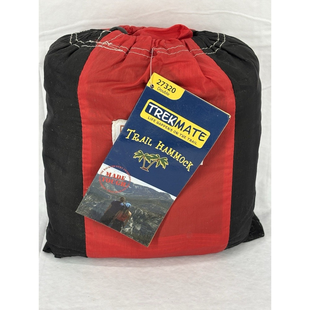 TrekMate Double Parachute Nylon Trail Hammock Red Black 10x6 Camping 27320 NEW